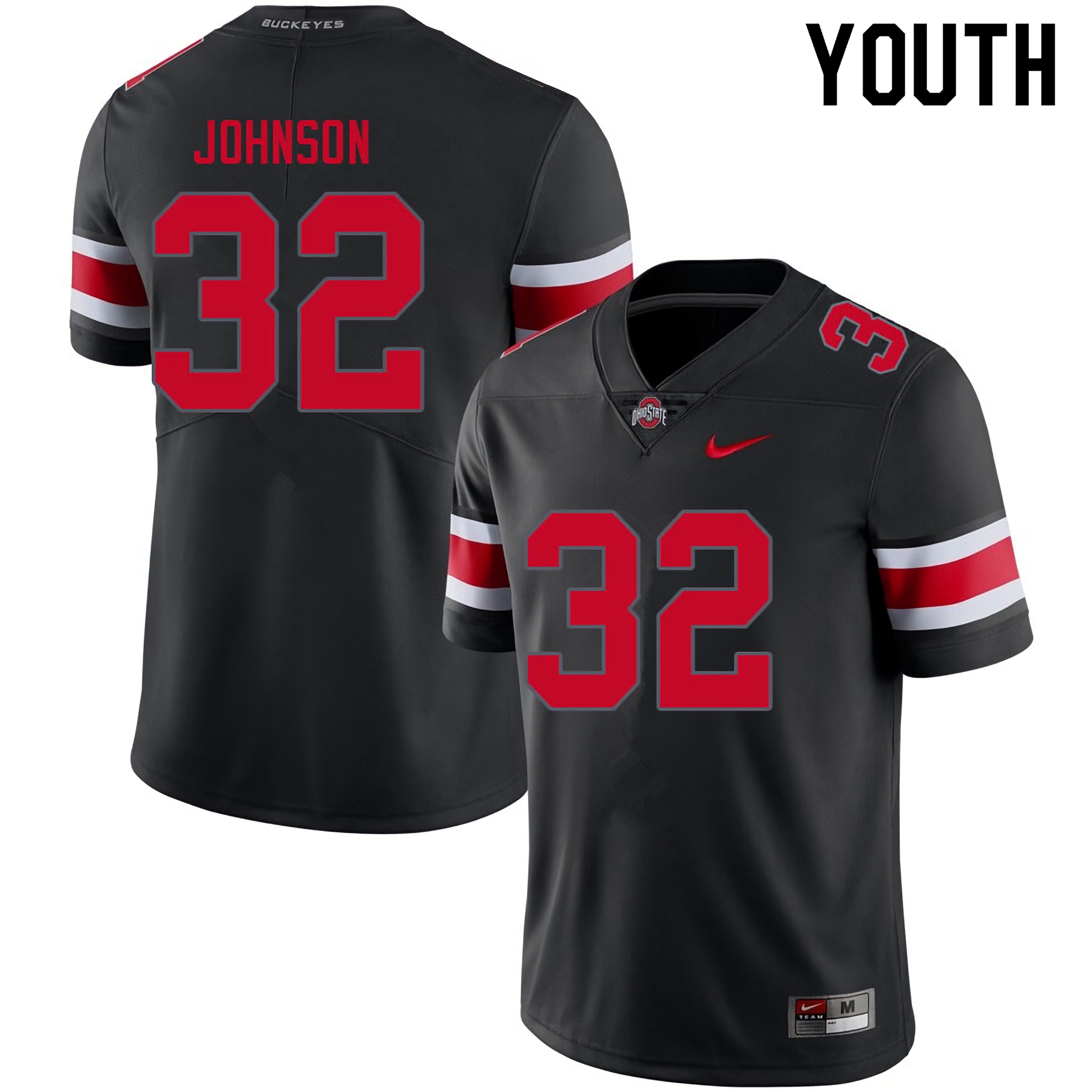 Jakailin Johnson Ohio State Buckeyes Youth NCAA #32 Black Red Number College Stitched Football Jersey PUX4656YT